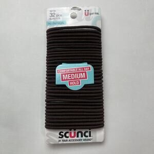 32 SCUNCI U Got This Elastics Hair Tie - No Damage Medium Hold - Brown Color